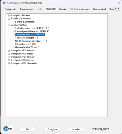 SYSCAD Variable - Beschriftung