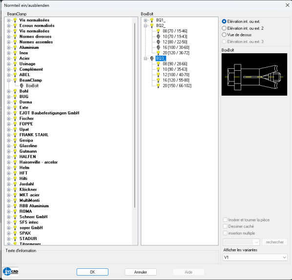 CAD-Bibliothek konfigurieren